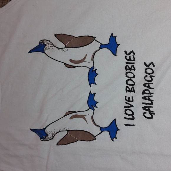 I Love Boobies Galapagos Graphic White Sleeveless Vests Women's Size XXL - Picture 4 of 12